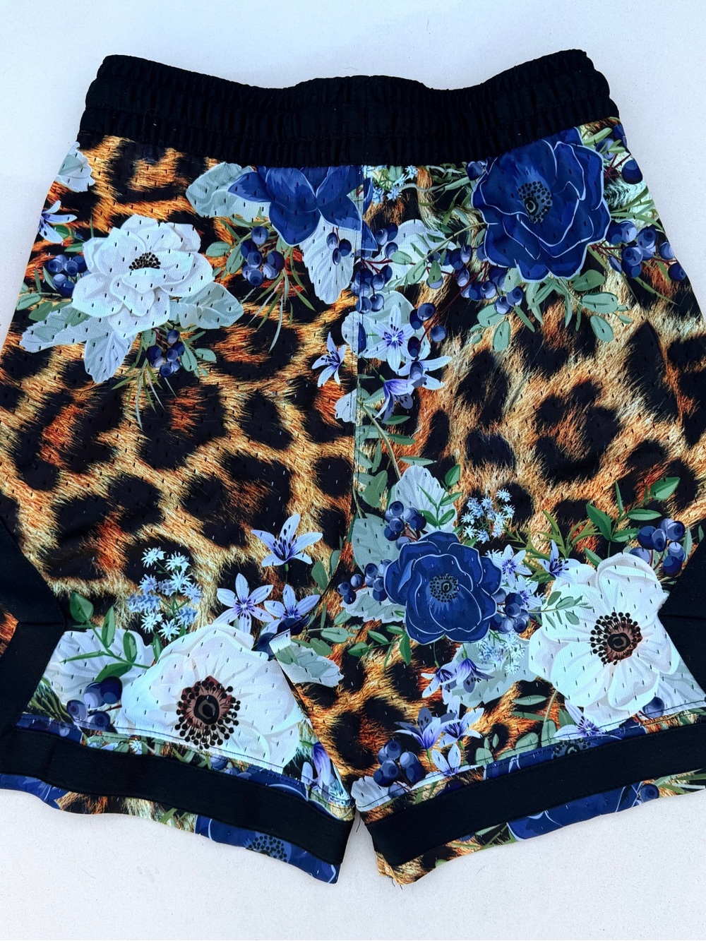 Nike Leopard & Blue Floral Athletic Shorts
